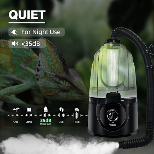 Coospider 3.8L Reptile Fogger Humidifier, Terrariums Fog Machine, Quiet Reptiles Mister with Auto Shut-Off, Reptile Misting System Perfect for Various Reptiles/Amphibians/Herps/Paludarium/Vivarium