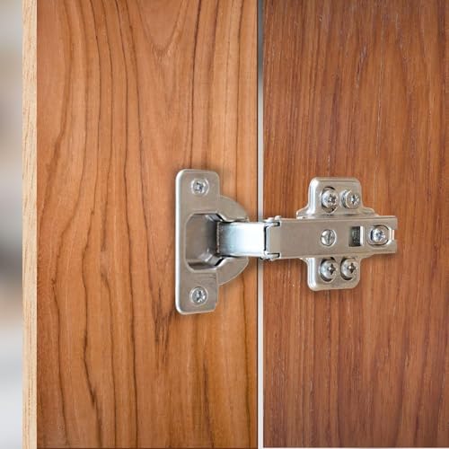 Image of VOLO Cabinet Hinges, Set of 1 (2 Pieces) for Furniture, Wardrobes, Doors, and Storage Units | (2D Normal (Mild Steel), 0 Crank | Full Overlay)