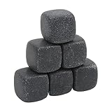 Huairdum Rocas de Basalto Frescas, Juego de Rocas de Basalto Reutilizables, Regalos de Whisky para Brandy, Tequila, Whisky Escocés, (6)