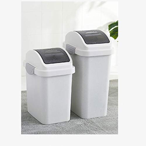 Basurero con tapa protectora rectangular y tamaño pequeño gris 3