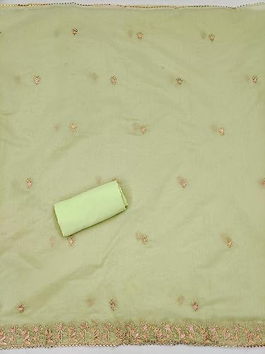 Pandadi Saree Women's Chanderi Silk Kashmiri Embroidery Work Unstitched Salwar Suit Dress Material