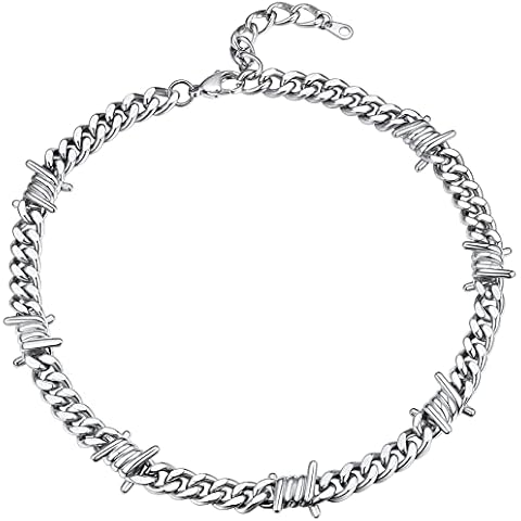 ChainsHouse Barbed Wire Spike Necklace for Men Cover