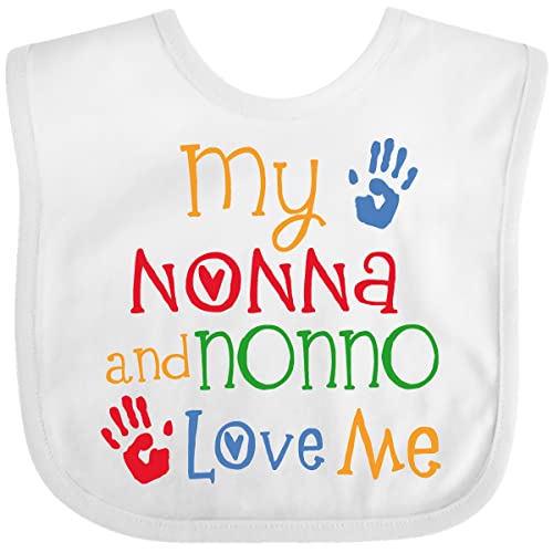 inktastic My Nonna and Nonno Love Me Grandchild Baby Bib