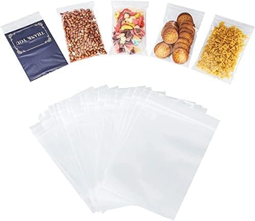 100 Pcs 6x9"/15x23cm Resealable Clear Plastic Bags, Reusable Sealed Bags, Freezer Bags, Ziplock bags, Sandwich Bags, Food Bags