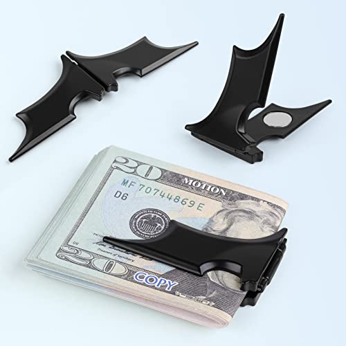 Phinus 2 Pack Batman Money Clip for Men, Minimalist Carbon Fiber Money Clip, Money Clip for Bills, Credit Cards3