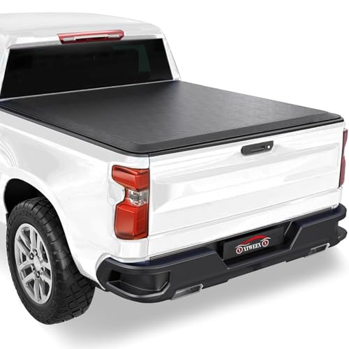 Soft Tri-fold Truck Bed Tonneau Cover Fits 5.8 FT for 2007-2025 Chevy Silverado GMC Sierra 1500 Classic Body and New Body 5.8 FT Bed w/o Multi-Flex Tailgate