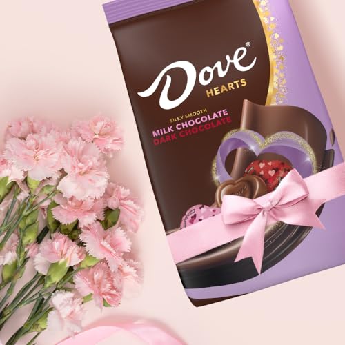 DOVE PROMISES Mixed Heart Milk Chocolate & Dark Chocolate, Valentine's Day Candy Hearts, 24.2 oz Bag - image 5