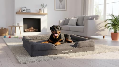 Lit orthopédique pour chien XXL en mousse premium The Dog's Bed gris