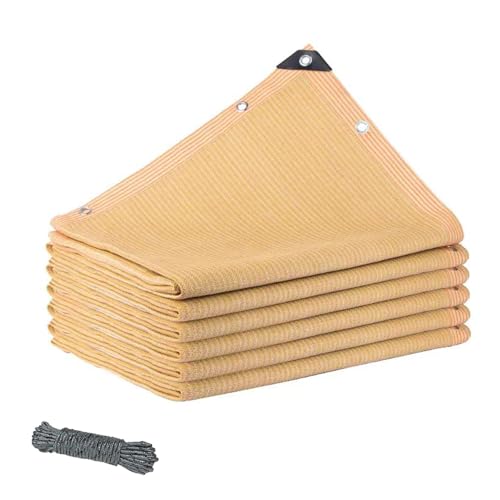 Voile d'ombrage en maille beige 6x19m avec corde pour terrasse et jardin