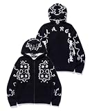 ジャカードファジージップアップフーデッドセーター JACQUARD FUZZY ZIP UP HOODED SWEATER 101261015002 BLACK L