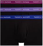Tommy Hilfiger Herren 3er Pack Boxershorts Trunks mit Logobund, Schwarz (RCH MUL/Wdge Blu/Mon Prple), S