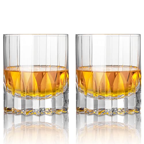 Shoshin Hand Blown Whiskey Glasses (10 Oz, Set Of 2) - Hand-Cut Double Old Fashioned Scotch Glasses - Handmade Gift For Bourbon Lovers - Style Glassware For Rum - 2 Rocks Glasses In Gift Box… #TOP16