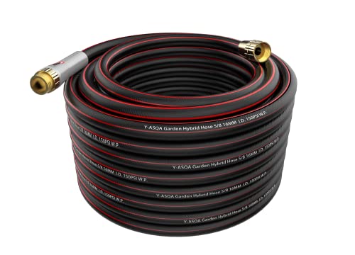 Y-ASQA rubber garden hose 5/8in 100 ft Premium Contractor Kink Free Woven Vinyl Black Coiled Heavy Duty Garden Water Hose Y-ASQA rubber garden hose 5/8in 100 ft Premium Contractor Kink Free Woven Vinyl Black Coiled Heavy Duty Garden Water Hose