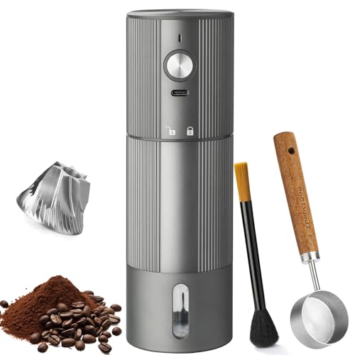 Portable Coffee Grinder Electric Burr Coffee Grinder with 45 Adjustable Settings, Rechargeable...
