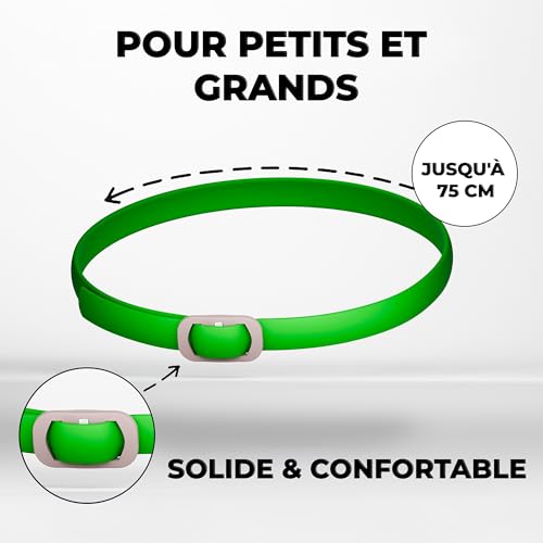Collier anti-tiques pour chiens Monked protection puces réglable rouge - 8