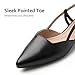 Arromic Slingback Flats for Women Pointed Toe Women's Flats Square Topline Slip On for Fashion Dressy Date Comfort Office Work Black