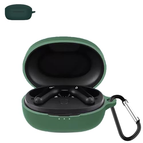 KANOYO Anker Soundcore Life P2 mini 用 ケース カバー Anker Soundcore Life P2 mini ケース シリコン素材 ケース 保護カバー 落下防止 キズ防止 耐衝撃 軽量 装着充電可能 防水防塵 カラビ