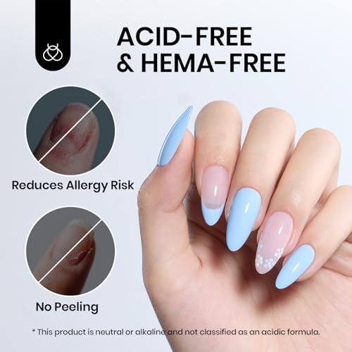 Beetles Gel Top Coat and Base Coat Set with Nail Dehydrator and Primer, 5 Pcs 10ml Glossy & Matte Top Coat Gel Nail Polish Nail Prep Acid-Free and Hema-Free Dehydrate Bond Primer Set for Acrylic