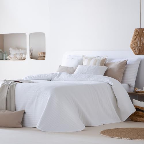 Antilo Colcha Bouti Modelo Linette de Fundeco Primavera otoño (Blanco, Cama 180 (270 x 270 cm.))