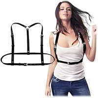 DAWRIS Cinturón de cintura punk para mujer, piel punk, cadena de