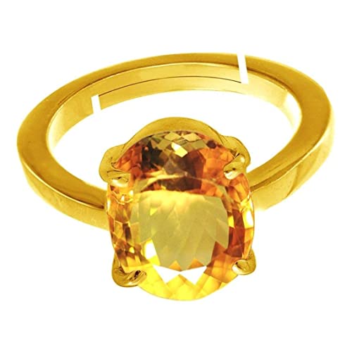Bague en citrine jaune véritable 11,25 cts avec anneau ajustable