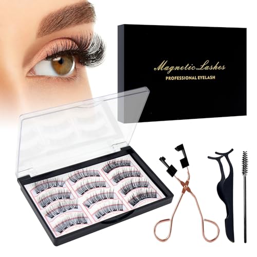 KUIRUNRX® Ciglia magnetiche, Kit Estensione Ciglia, Utilizzato Per Espandere Le Ciglia, Ciglia Finte Cluster, Individuale Lashes Kit Per Principiante A Casa