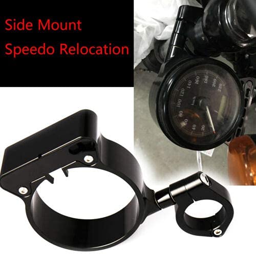 Miniatura 4 de Soporte de reubicación del velocímetro, soporte de montaje lateral del odómetro de aluminio CNC de 1.535in, soporte de reubicación del velocímetro