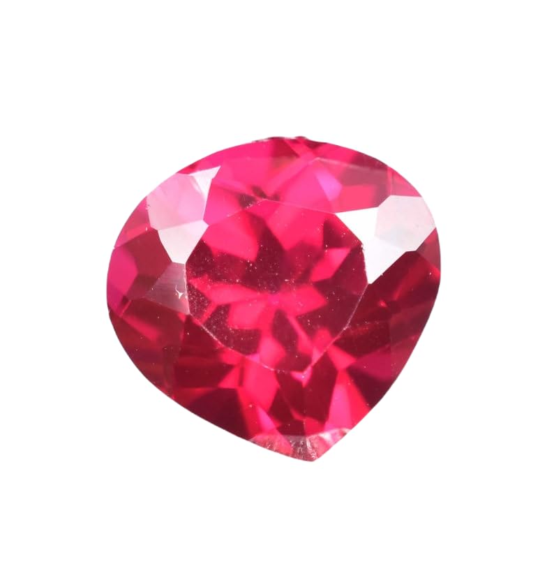 Rubis naturel 8x8 mm en cœur à facettes pour bague et création de bijoux
