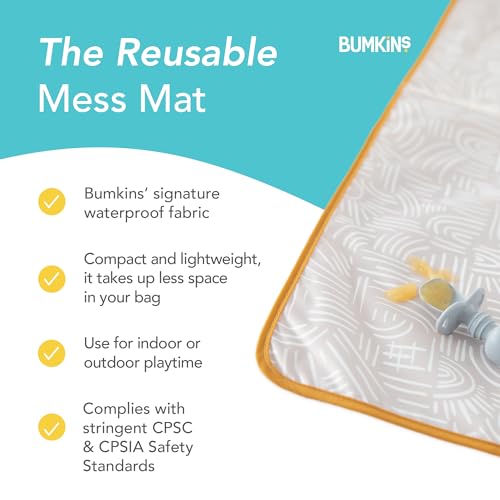 image for Bumkins Baby Splat Mat for Under High Chair, Babies Toddlers Eating Me
