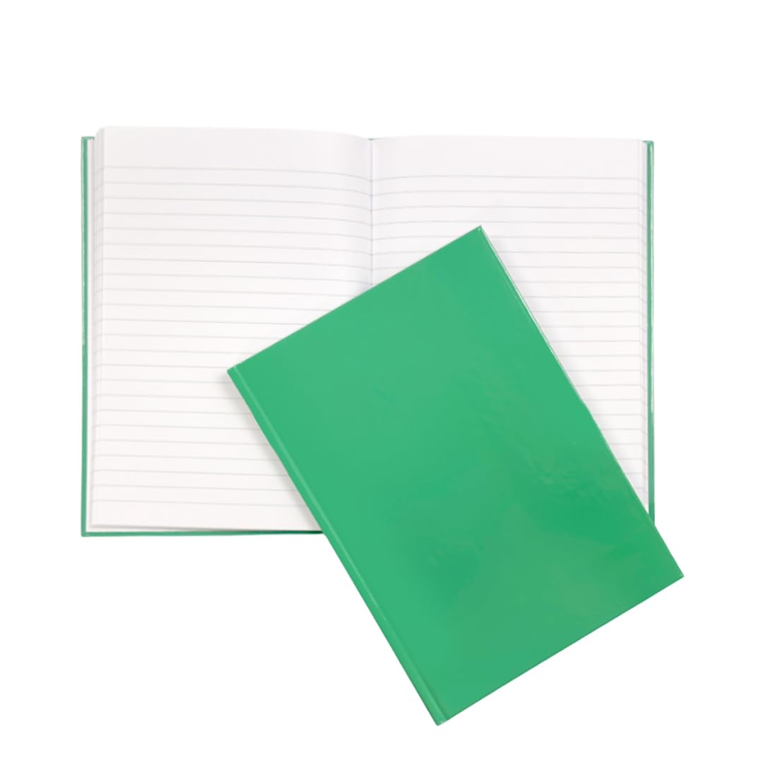 Janrax A5 160 Pages 8mm Ruled Green Casebound Notebook