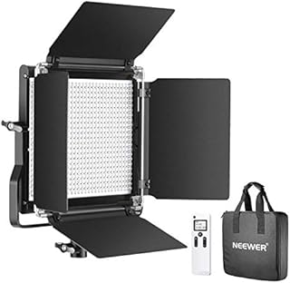 Neewer Advanced 2.4G 660 LED Video Light, Dimmable Bi-Color LED Panel with LCD Screen and 2.4G Wireless Remote for Portrait Product Photography, Studio Video Shooting with Metal U Bracket and Barndoor