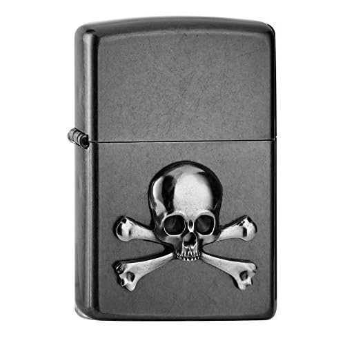 Zippo 2006515 PL 28378 Skull & Bones Emblem Feuerzeug, Messing, Design, 5,83,81,2