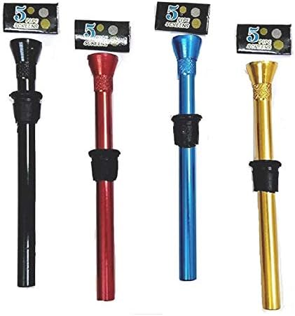 Click to Open expanded View DK Craft Set of 4 Multicolour Aluminium/Steel Shooter with Screen Filters and Bong Cleaner for Bong/Waterpipe (Set of 4)
