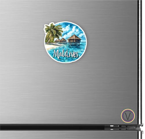 Image of Maldives Acrylic Fridge Magnet - UV Textured Printed, Stylish Multicolor Magnet for Fridge, Wardrobe & Metal Surfaces, Pack of 1 (Maldives)