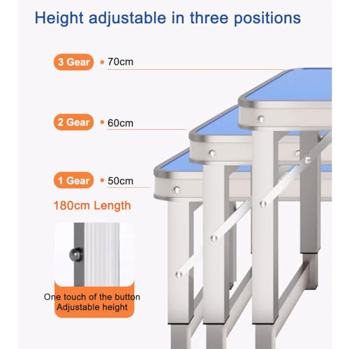 Table d'extérieur pliable avec tabourets réglable en hauteur - 5