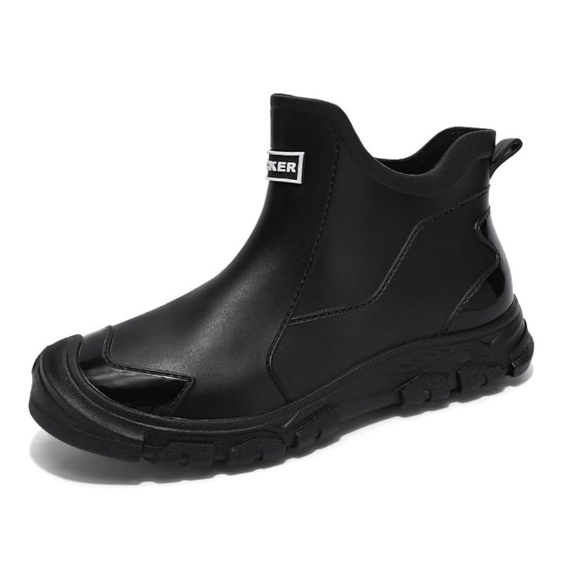 Waterproof Ankle Rain Boots, Non-Slip Rubber Outdoor Work Boots, Lightweight Hiking Water Shoes