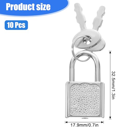 10pcs Mini Cute Diary Padlocks Mini Locks with Keys Small Luggage Locks with Keys Tiny Padlock Silver Suitcase Lock for Jewelry Boxes Travel Backpack Decor2