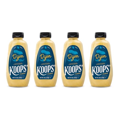 Image of Koops' Dijon Mustard - French Mustard, Gluten-Free, Kosher, Non-GMO, Made in the USA, From Quality Mustard Seeds, Rich and Delicious Flavor - 12 Oz, Pack of 4