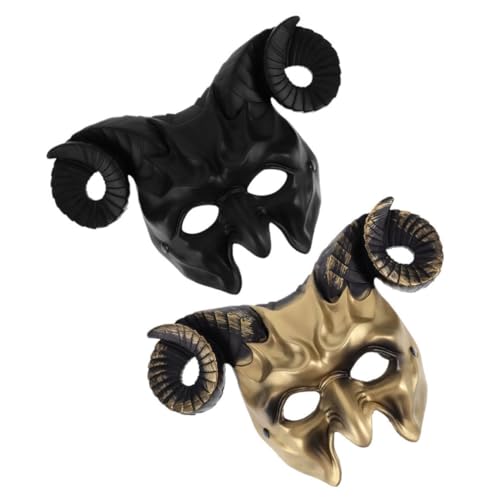 Masque Halloween bélier respirant demi-visage démon effrayant adulte