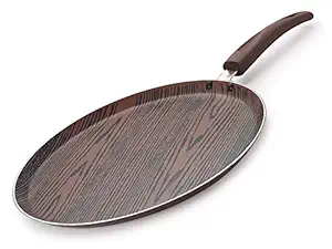 Nirlon Woody Dishwasher Safe Non Induction Aluminum Non Stick Flat Tawa 26cm