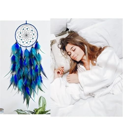 Atrapasueños azul para paredes vacías y sin vida decoración de hogar pack de 2 3