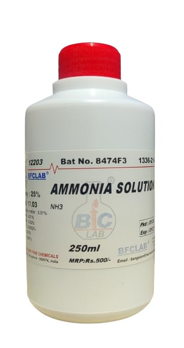 AMMONIA SOLUTION LR - 250ml (250ml, 250, millilitre) - Review, Price and Buying Guide