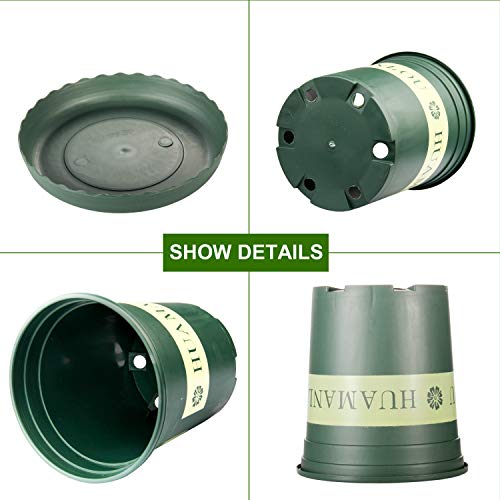 Pots for Plants, ZOUTOG 1.5 Gallon Flower Pots, Nursery Pots with Drainage Hole and Tray, Pack of 8, Plants not Included - Thumbnail 6