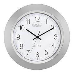 La Crosse Technology WT 3144 S 14 Inch Atomic Analog Silver Wall Clock product image