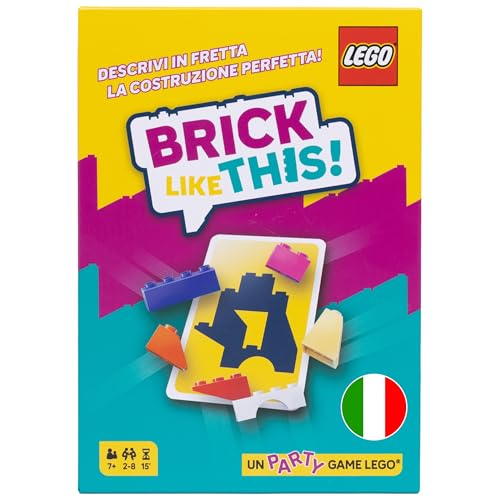 Asmodee Brick Like This! Le Jeu de société Officiel Lego - Jeu de Construction Rapide et Amusant pour Toute la Famille : Enfants et Adultes. 15 Min, 2-8 Joueurs, Depuis 7+ Ans, Version Italienne