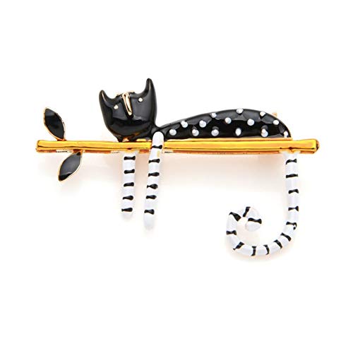 Broche de bouquet chat paresseux et badge émail pour femme