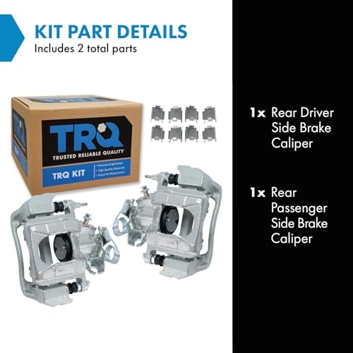 Image of TRQ Rear Driver and Passenger Side Brake Caliper Set Compatible with 2011-2014 Ford Edge 2011-2015 Lincoln MKX