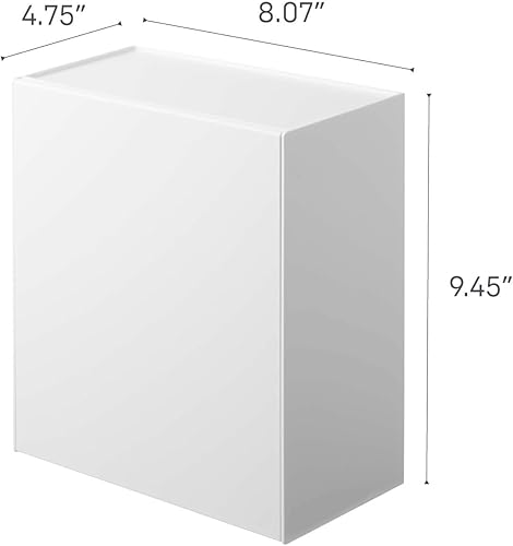 Vista 8 de YAMAZAKI Home Tower Wall Mounted Storage Or Trash Bin With Tray, Small Wastebasket With Lid, Bathroom Or Kitchen Organizer - Abs Plastic