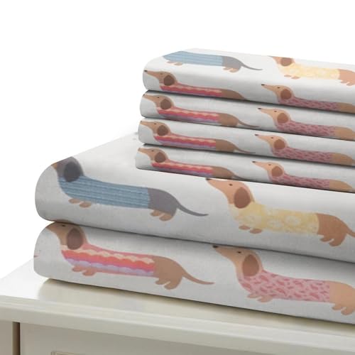 Housse de couette super king chien blanc microfibre anti-plis - 7