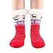 Laoling Hiver Chaussettes de Sol de Noël épaississement des Femmes antidérapantes cerf Dessin animé Cadeau Pantoufles en Laine tricotées bit Deer Red 8